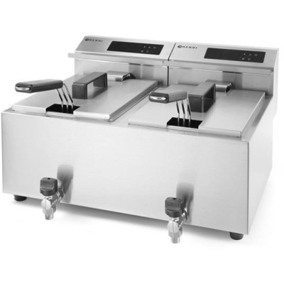Fritéza Profi Line digitální s výpustí - 2x 8 l, HENDI, Profi Line, 16L, 230V/7000W, 605x515x(H)350mm