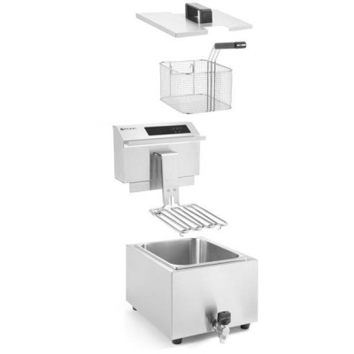 Fritéza Profi Line digitální s výpustí - 8 l, HENDI, Profi Line, 8L, 230V/3500W, 305x515x(H)345mm