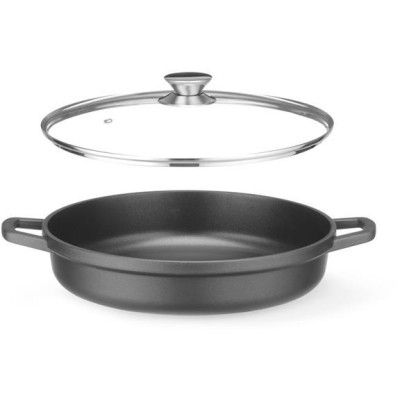 Hrnec s nepřilnavou povrchovou úpravou, HENDI, 4,3L, Černá, 425x332x(H)70mm