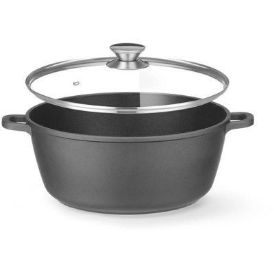 Hrnec s nepřilnavou povrchovou úpravou, HENDI, 7,5L, Černá, 387x310x(H)130mm