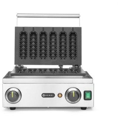 Vaflovač na kukuřičné psíky, HENDI, 230V/1550W, 390x378x(H)229mm
