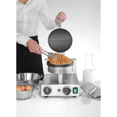 Kulatý vaflovač na belgické vafle, HENDI, 230V/1000W, 250x491x(H)285mm