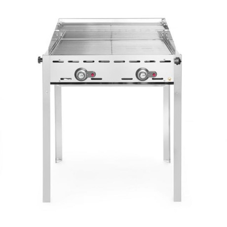 Plynový gril Green Fire 2 hořáky, HENDI, Profi Line, Včetně 2 mřížek GN 1/1 z nerezové oceli, 11,6kW, 740x612x(H)825mm