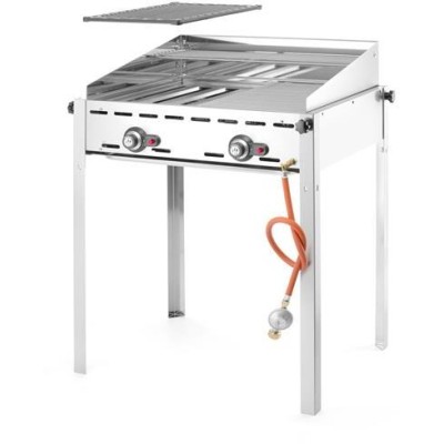 Plynový gril Green Fire 2 hořáky, HENDI, Profi Line, Včetně 2 mřížek GN 1/1 z nerezové oceli, 11,6kW, 740x612x(H)825mm