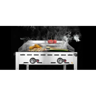 Plynový gril Green Fire 2 hořáky, HENDI, Profi Line, Včetně 2 mřížek GN 1/1 z nerezové oceli, 11,6kW, 740x612x(H)825mm