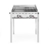 Plynový gril se 2 hořáky, HENDI, Profi Line, Smaltovaná litinová plotýnka a mřížka o velikosti GN 1/1, 11,6kW, 740x615x(H)825mm