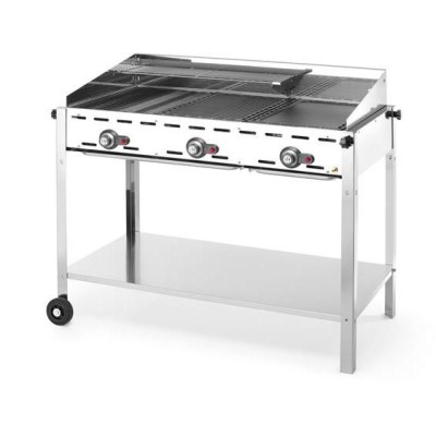Plynový gril Green Fire 3 hořáky, HENDI, Profi Line, 17,4kW, 1078x612x(H)825mm