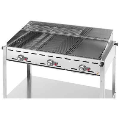Plynový gril Green Fire 3 hořáky, HENDI, Profi Line, 17,4kW, 1078x612x(H)825mm