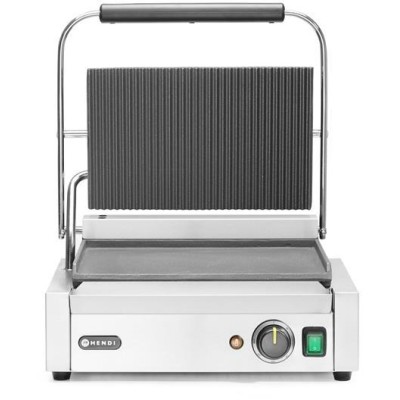 Kontaktní gril "Panini", HENDI, vroubkovaná horní část, hladká spodní část, 230V/2200W, 430x370x(H)210mm
