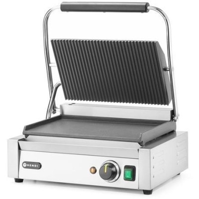 Kontaktní gril "Panini", HENDI, vroubkovaná horní část, hladká spodní část, 230V/2200W, 430x370x(H)210mm