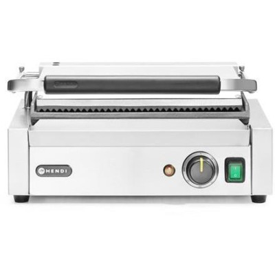 Kontaktní gril "Panini", HENDI, vroubkovaná horní část, hladká spodní část, 230V/2200W, 430x370x(H)210mm
