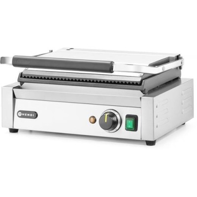 Kontaktní gril "Panini", HENDI, vroubkovaná horní část, hladká spodní část, 230V/2200W, 430x370x(H)210mm