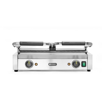 Kontaktní gril - double verze Celá vroubkovaná, HENDI, horní i spodní část vroubkovaná, 230V/3600W, 570x395x(H)510mm