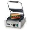 Kontaktní gril - single verze, HENDI, horní i spodní část vroubkovaná, 230V/1800W, 310x375x(H)216mm