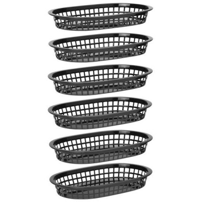 Košík na pečivo oválný, HENDI, Černá, 6 ks, 275x175x(H)38mm