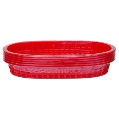 Košík na pečivo oválný, HENDI, Červená, 6 ks, 275x175x(H)38mm