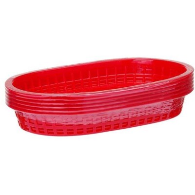 Košík na pečivo oválný, HENDI, Červená, 6 ks, 275x175x(H)38mm