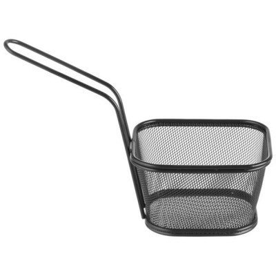 Servírovací mini fritovací košík stohovatelný černý, HENDI, 130x115x(H)80mm