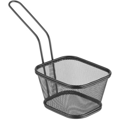 Servírovací mini fritovací košík stohovatelný černý, HENDI, 130x115x(H)80mm