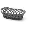 Košík pletený, HENDI, oválný, Černá, 225x130x(H)55mm