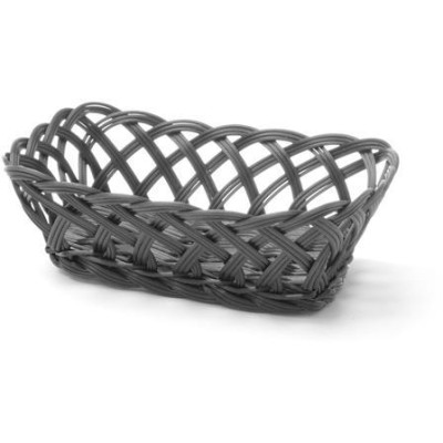 Košík pletený, HENDI, obdélníkový, Černá, 225x150x(H)65mm