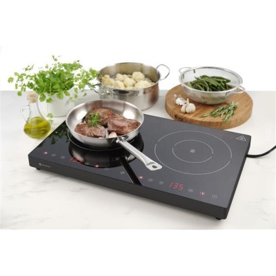 Dvojitý indukční vařič, HENDI, Kitchen Line, 230V/3500W, 608x405x(H)54mm