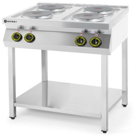 Elektrický vařič Kitchen Line – 4 plotýnky s otevřenou podstavou, HENDI, Kitchen Line, 400V/10400W, 800x700x(H)900mm