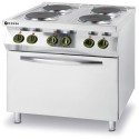 Elektrický vařič Kitchen Line – 4 plotýnky s konvektomatem GN 1/1 , HENDI, Kitchen Line, GN 1/1, 400V/13400W, 800x700x(H)900mm