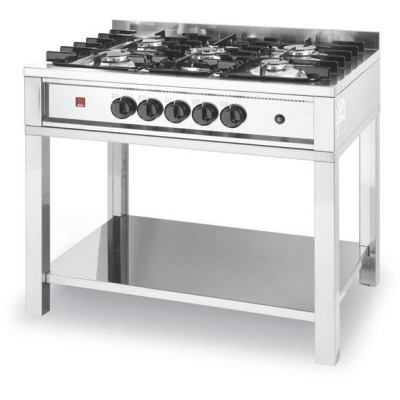 Plynový sporák - 5 hořáků, otevřený rám, HENDI, Kitchen Line, 14,3kW, 900x640x(H)910mm