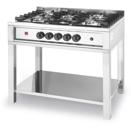 Plynový sporák - 5 hořáků, otevřený rám, HENDI, Kitchen Line, 14,3kW, 900x640x(H)910mm