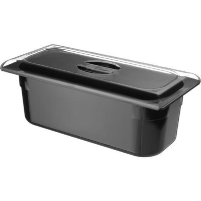 Polykarbonátový zásobník na zmrzlinu, HENDI, 5L, Černá, 360x165x(H)120mm