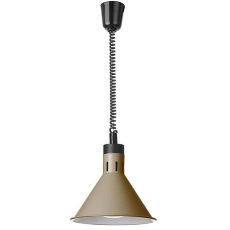 Výškově nastavitelná ohřívací lampa kónická, HENDI, Béžová, 230V/250W, ⌀275x(H)250mm