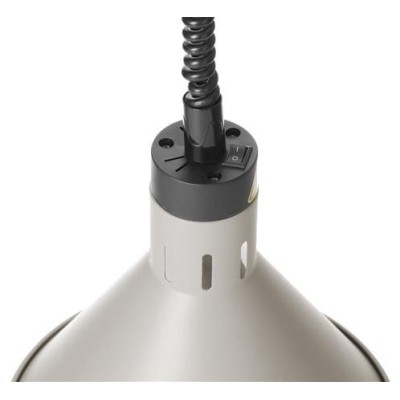 Výškově nastavitelná ohřívací lampa kónická, HENDI, Bílá, 230V/250W, ⌀275x(H)250mm