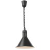 Závěsná výhřevná lampa s nastavitelnou výškou, kuželová, HENDI, Černá, 230V/375W, ⌀275x(H)250mm