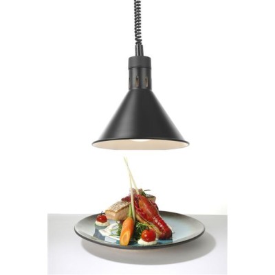 Výškově nastavitelná ohřívací lampa kónická, HENDI, Černá, 230V/250W, ⌀275x(H)250mm