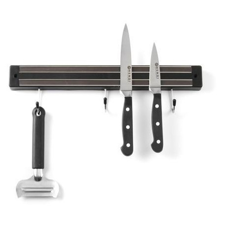 Magnetický pásek s háčky, HENDI, 3 háčky, Černá, (L)340mm