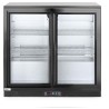 Zadní barová chladnička s dvojitými posuvnými dveřmi, Arktic, 158L, Černá, 230V/160W, 520x900x(H)870mm
