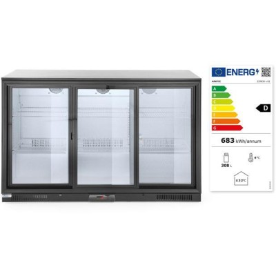 Barová chladnička s trojitými posuvnými dveřmi, Arktic, 308L, Černá, 220-240V/160W, 1350x520x(H)865mm