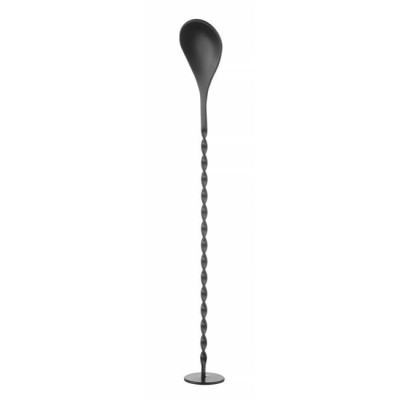 Barová lžíce s muddlerem, BarUp, Černá, 280x35mm