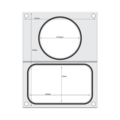 Těsnicí matrice pro těsnicí stroj , HENDI, 2 nádoby: 1x 178x113 mm + 1x ø115 mm
