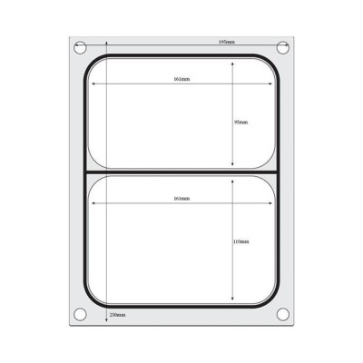 Těsnicí matrice pro těsnicí stroj , HENDI, na dvoudílnou misku 227x178 mm