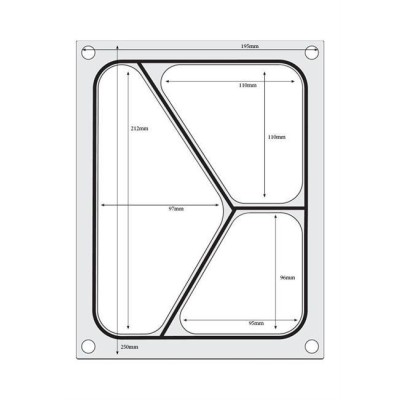 Těsnicí matrice pro těsnicí stroj , HENDI, na třídílnou misku 227x178 mm