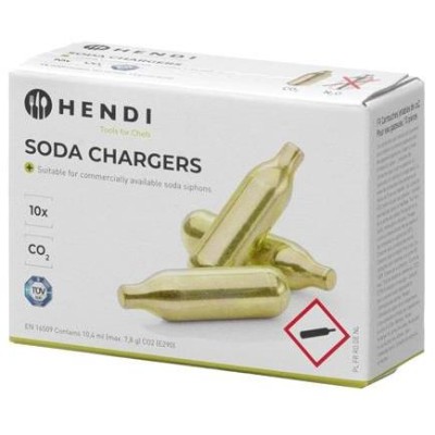 CO₂ bombičky do sodovky, HENDI, 10 ks