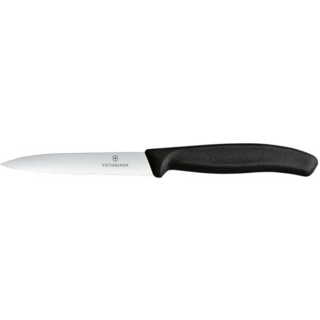 Nůž na zeleninu se zoubkovaným ostřím, Victorinox, Černá, (L)212mm