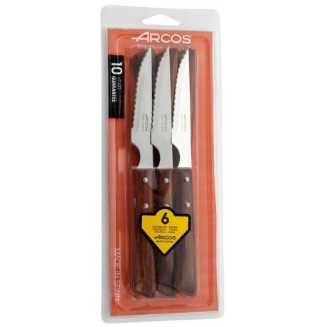 Steakový nůž - sada 6 ks, série FOREST, Arcos, Dřevo, 6 ks, (L)220mm