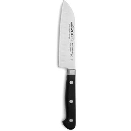 Nůž Santoku s ostřím Granton, řada ÓPERA, Arcos, Černá, (L)262mm