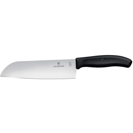 Nůž Santoku s vroubkovanou čepelí, Victorinox, Černá, (L)298mm