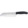 Nůž Santoku s vroubkovanou čepelí, Victorinox, Černá, (L)298mm