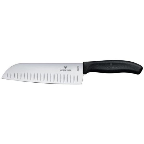 Nůž Santoku s vroubkovanou čepelí, Victorinox, Černá, (L)298mm