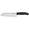 Nůž Santoku s vroubkovanou čepelí, Victorinox, Černá, (L)298mm